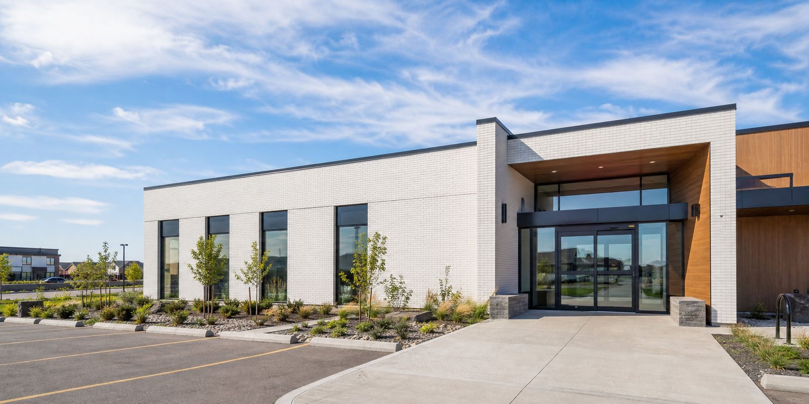 Accessible modern clinic exterior and entrance