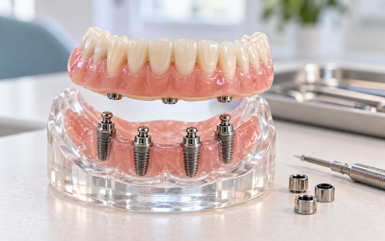 Implant-supported dentures